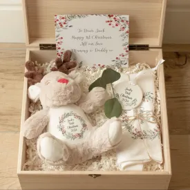 Babys First Christmas Gift Set, Personalised First Christmas Gift Box, Baby 1st Christmas Gift, Baby Xmas Keepsake, Wooden Engraved Box,