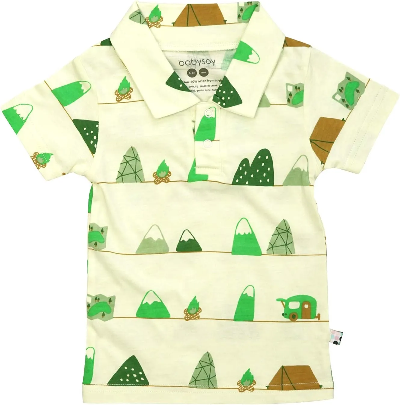Babysoy Toddler Short Sleeve Polo Shirt - Organic Cotton Unisex Baby Soft Tee