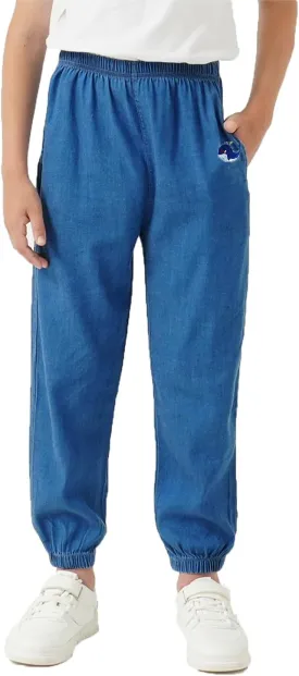 Boys Joggers Pants with Pocket Pull On Lightweight Athletic School Jeans-Style Pants Sweatpants Kids 3-10Y Gift