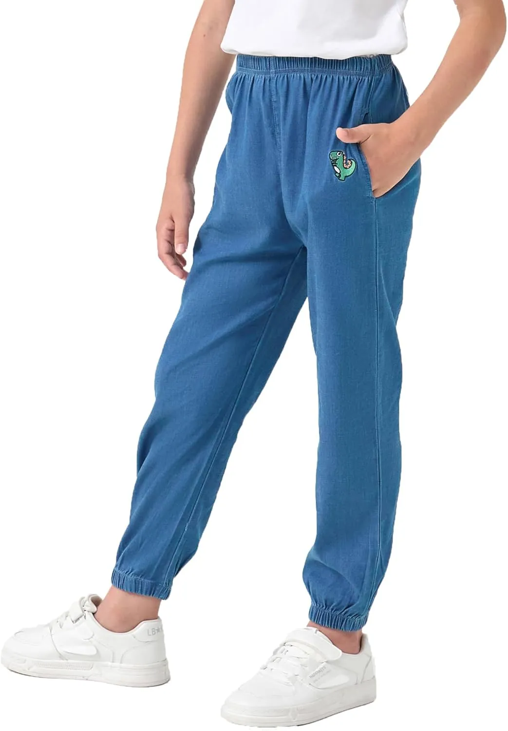 Boys Joggers Pants with Pocket Pull On Lightweight Athletic School Jeans-Style Pants Sweatpants Kids 3-10Y Gift