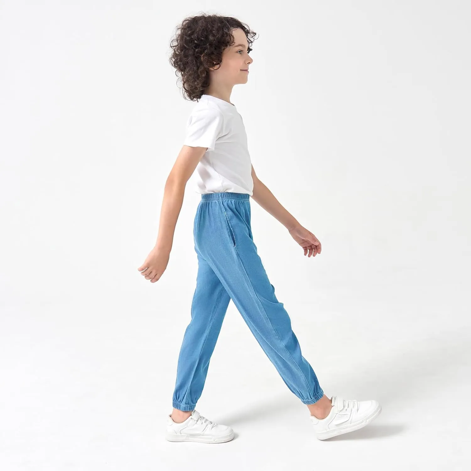 Boys Joggers Pants with Pocket Pull On Lightweight Athletic School Jeans-Style Pants Sweatpants Kids 3-10Y Gift
