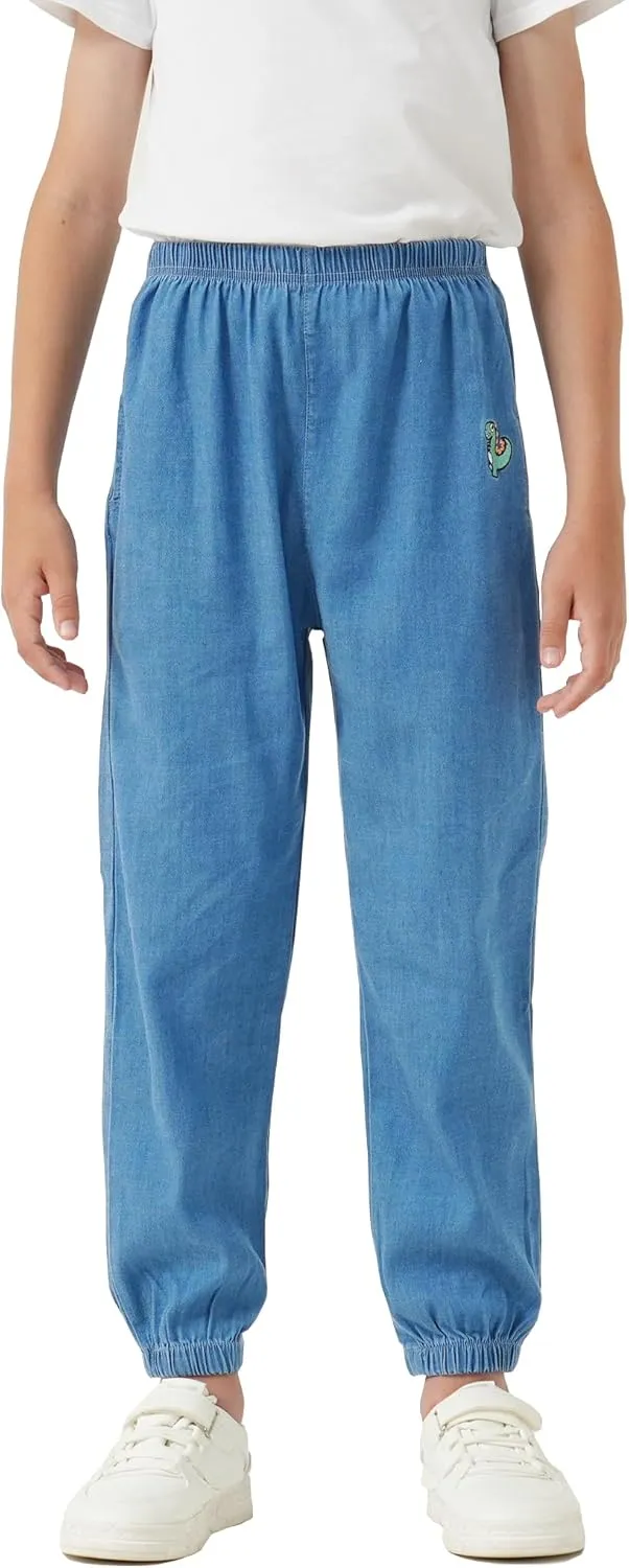 Boys Joggers Pants with Pocket Pull On Lightweight Athletic School Jeans-Style Pants Sweatpants Kids 3-10Y Gift
