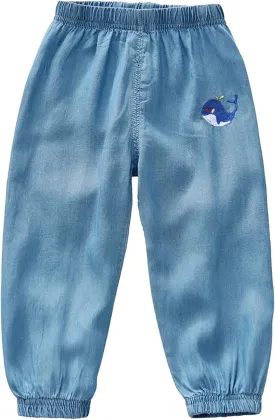 Boys Joggers Pants with Pocket Pull On Lightweight Athletic School Jeans-Style Pants Sweatpants Kids 3-10Y Gift