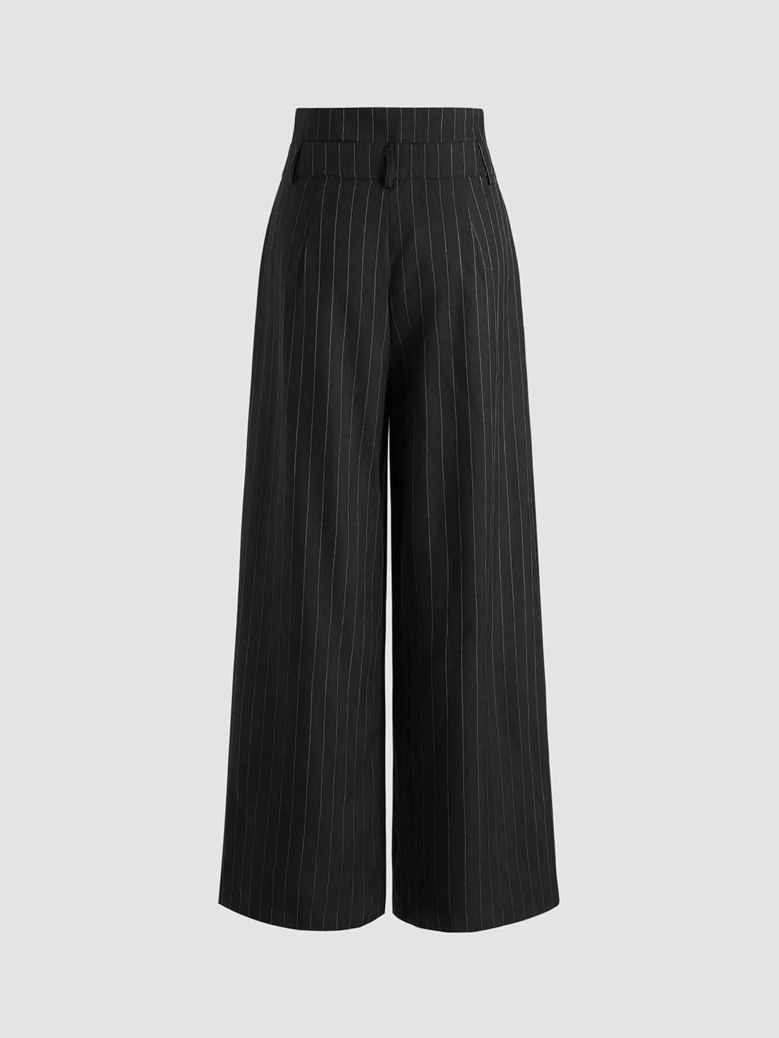 CIDER Womens Pants Striped Pleated Wide Leg Trousers Office Business Casual Mid Waist Button Pants for Women