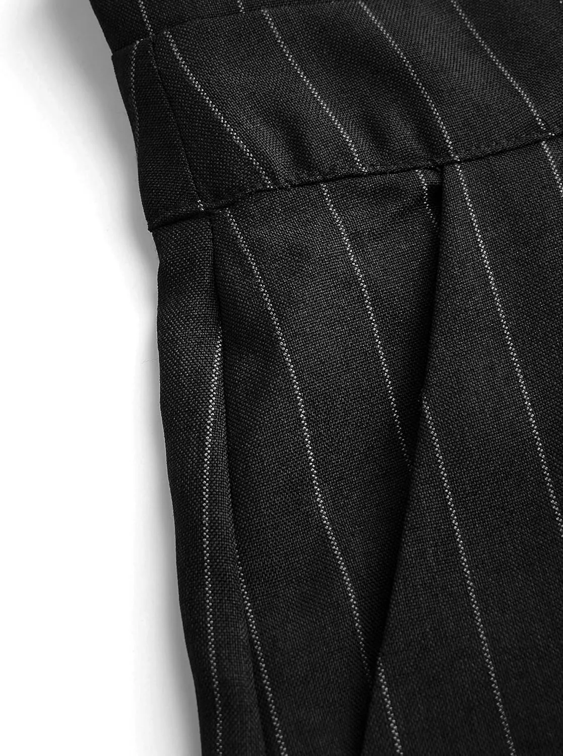 CIDER Womens Pants Striped Pleated Wide Leg Trousers Office Business Casual Mid Waist Button Pants for Women