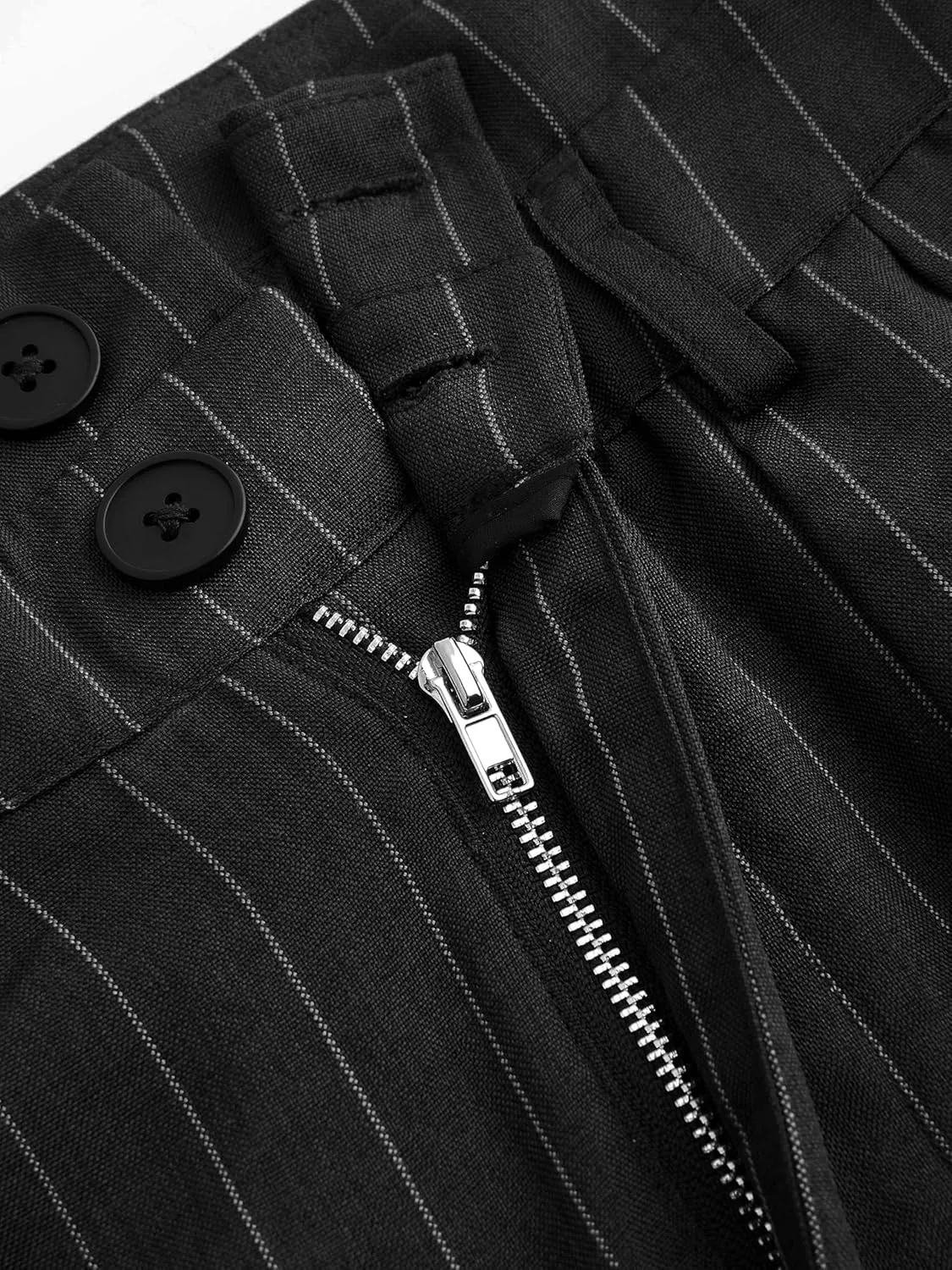 CIDER Womens Pants Striped Pleated Wide Leg Trousers Office Business Casual Mid Waist Button Pants for Women