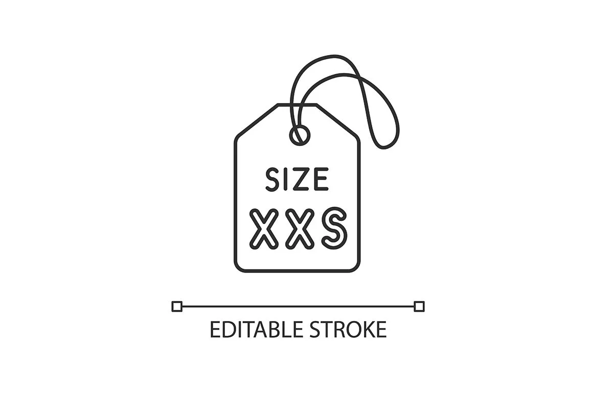Clothing Sizes Pixel Perfect Icons Set