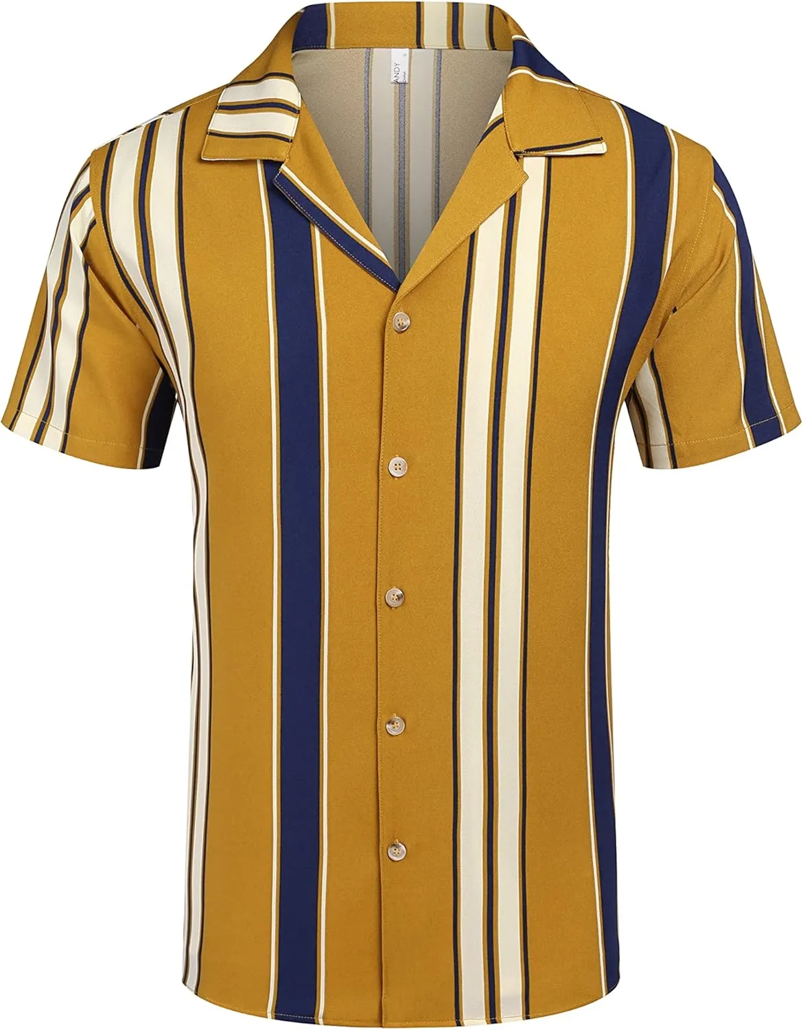 COOFANDY Men Short Sleeve Button Up Shirts Lightweight Beach Wear Tropical Hawaiian Shirt