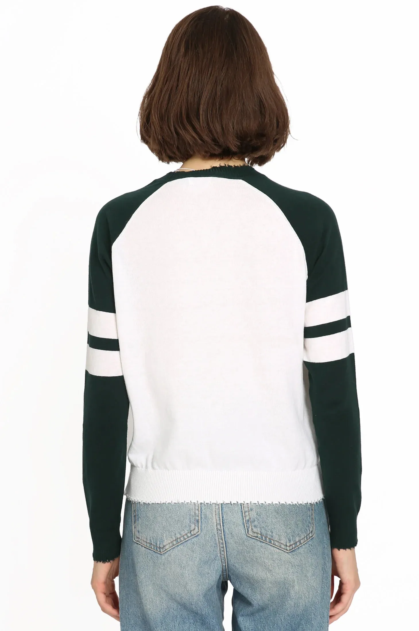 Cotton Cashmere Colorblocked Crew Sweater