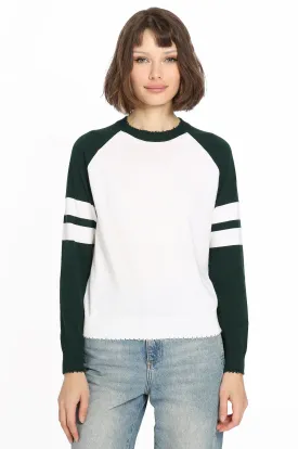 Cotton Cashmere Colorblocked Crew Sweater