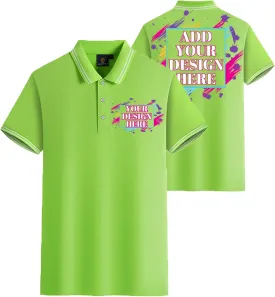 Custom Polo Shirts Design Your own Personalised Logo Photo Text Custom Mens/Womens Golf T Shirts Work Shirts