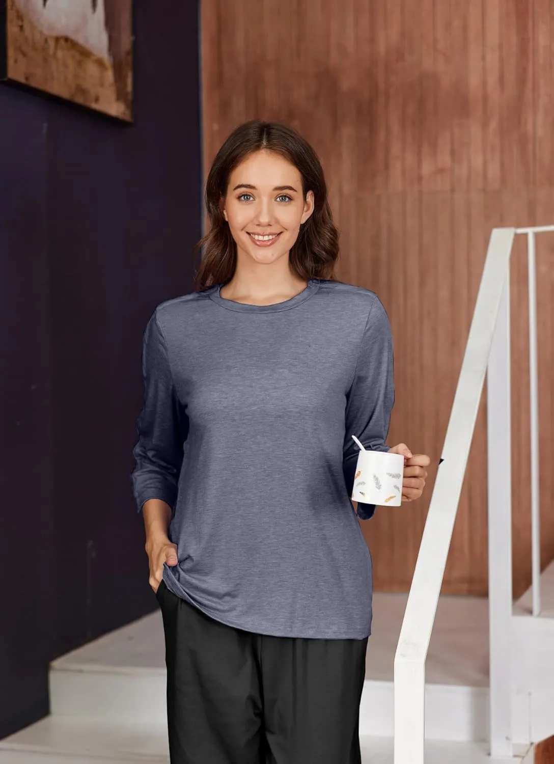 Deyeek Post Shoulder Surgery Shirts for Women Tear Away 3/4 Tops After Rotator Cuff Shirts Chemo Port Adaptive Clothing