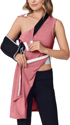 Deyeek Women's Post Shoulder Surgery Dress Full Tear Away Sleeveless Tank Dress After Rotator Cuff Adaptive Clothing