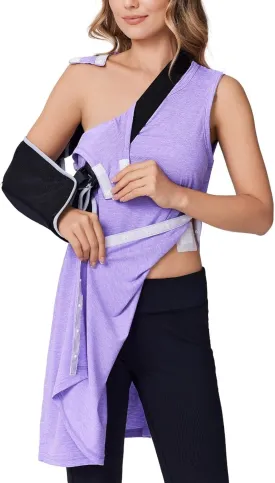 Deyeek Women's Post Shoulder Surgery Dress Full Tear Away Sleeveless Tank Dress After Rotator Cuff Adaptive Clothing