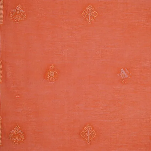Diamond Orange Unstitched Suit Co-Ord with Silk Dupatta