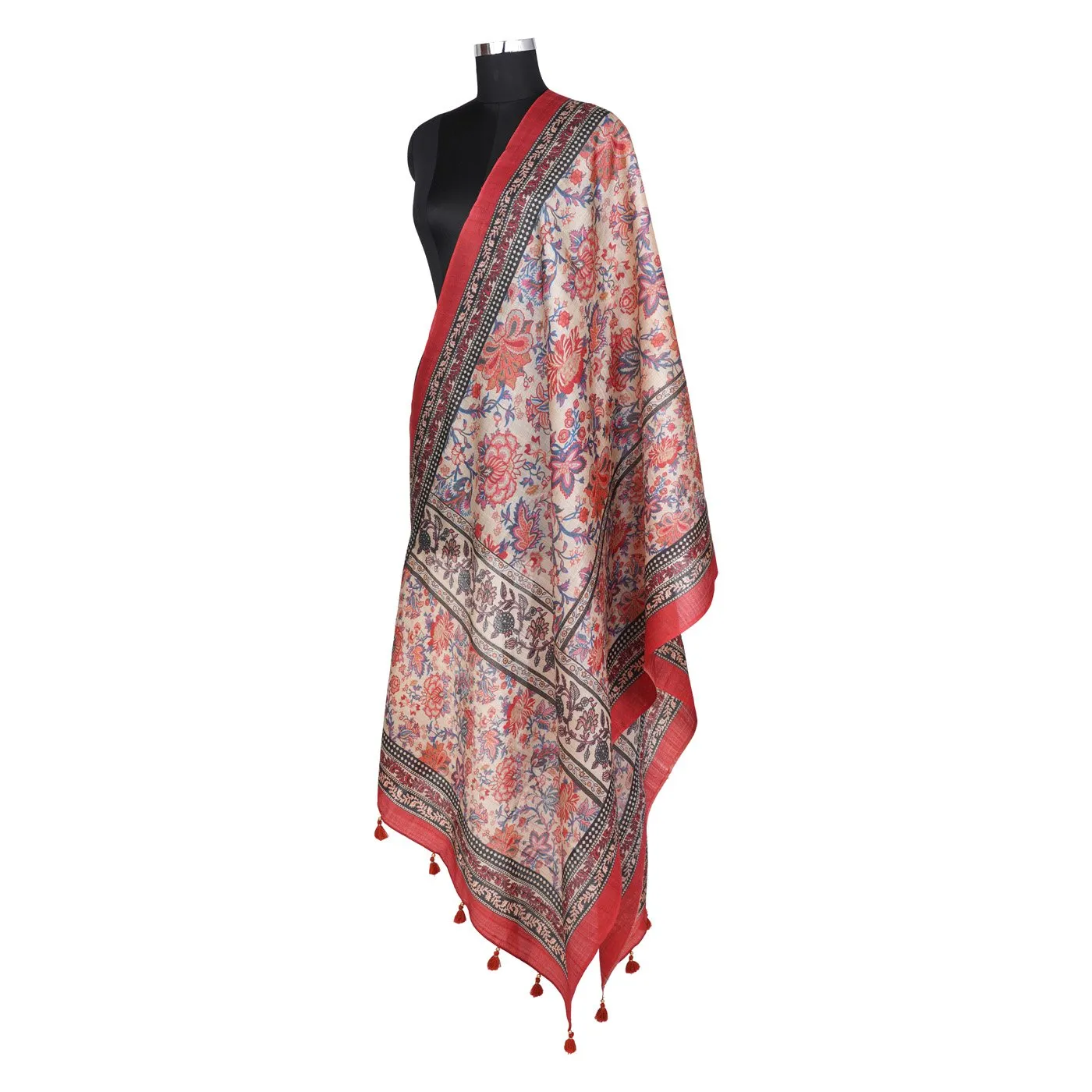 Diamond Orange Unstitched Suit Co-Ord with Silk Dupatta