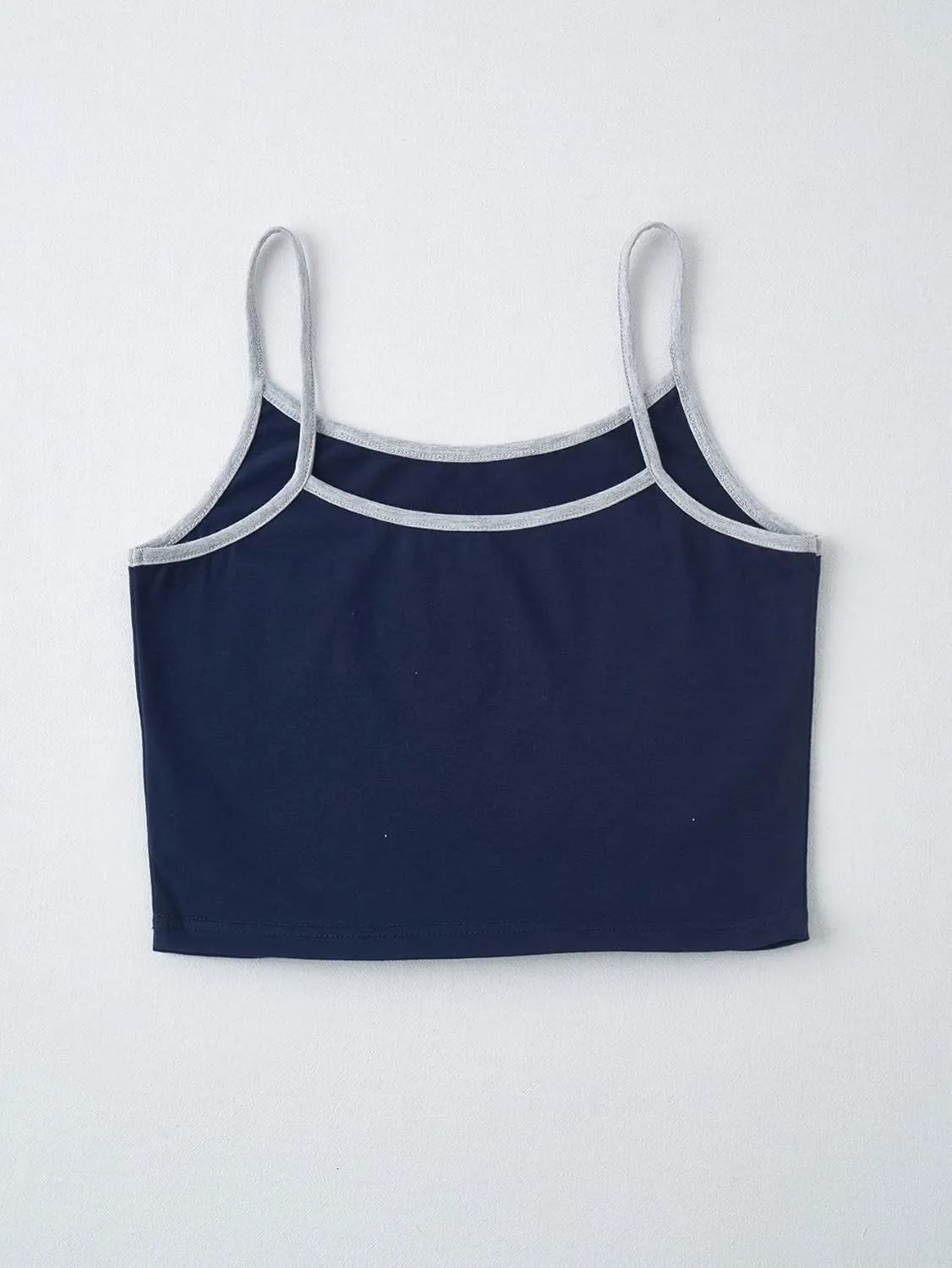 Floerns Women's Casual Letter Embroidery Crop Cami Top Sleeveless Top
