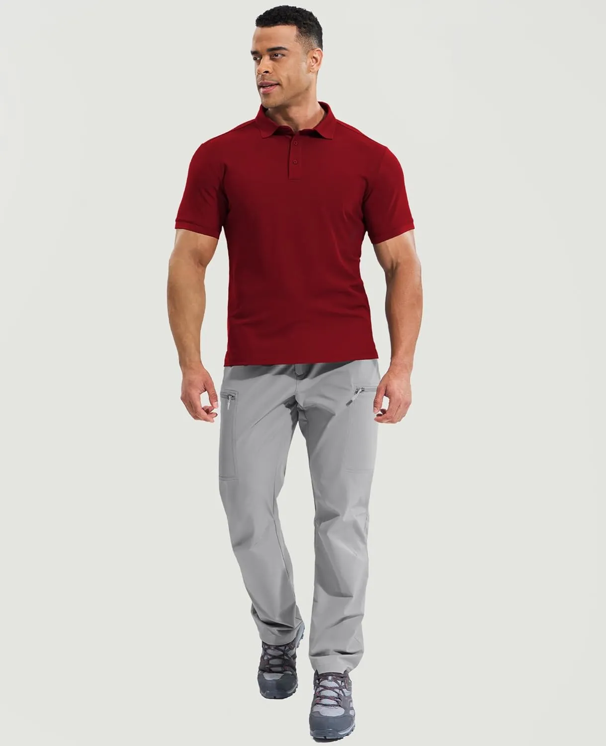 Haimont Mens Polo Shirts Dry Fit Performance Collared Shirts Short Sleeve Casual Moisture Wicking Shirts