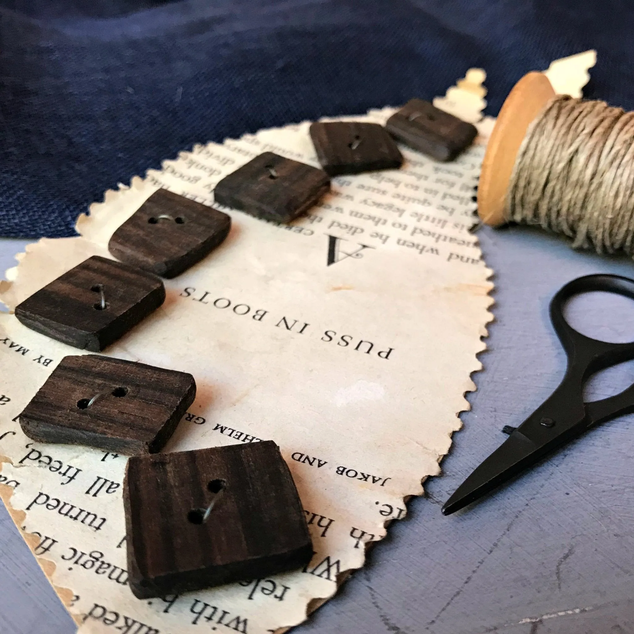 Handcarved Wooden Buttons : Elm