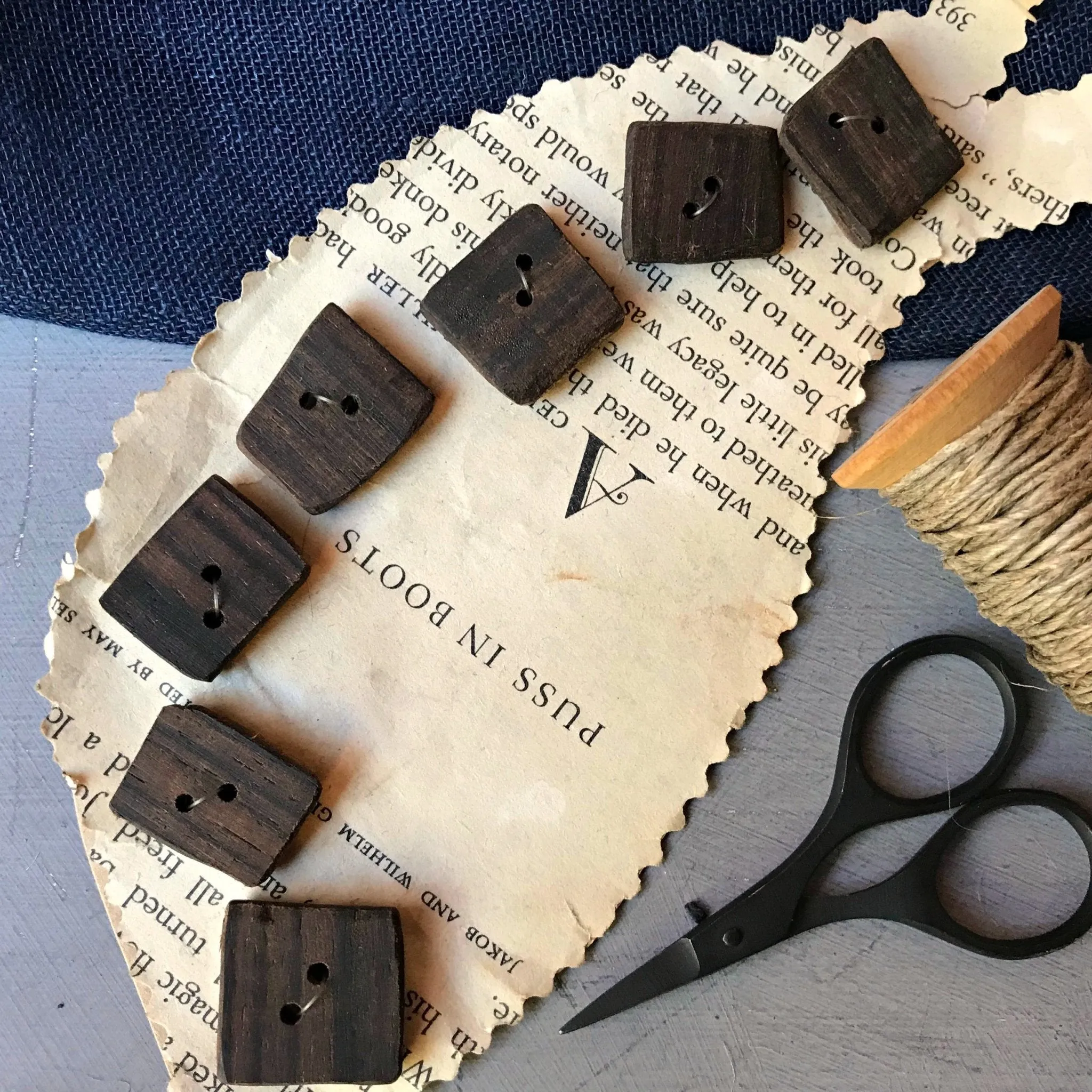 Handcarved Wooden Buttons : Elm