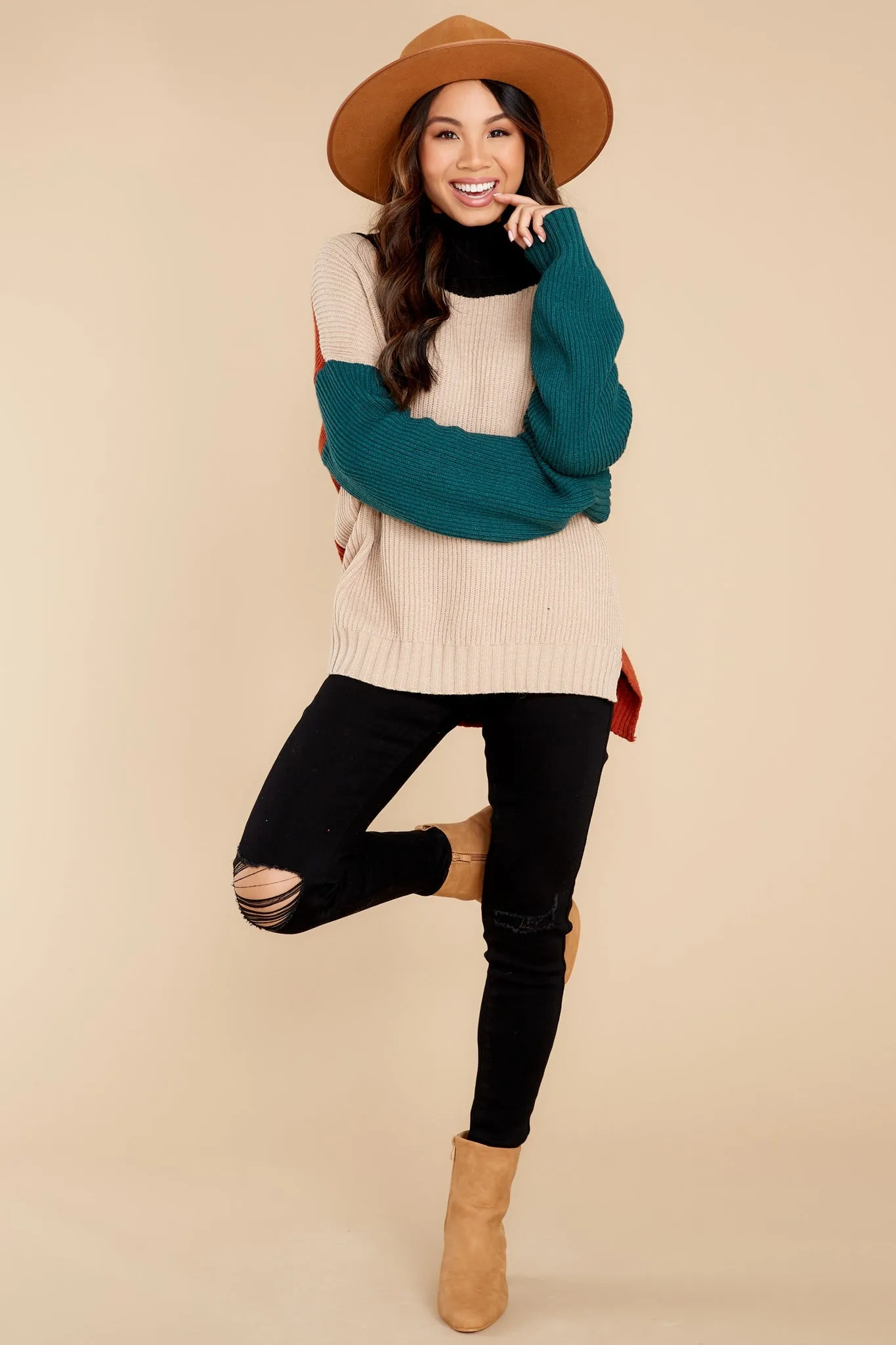 If The Groove Fits Light Taupe Sweater