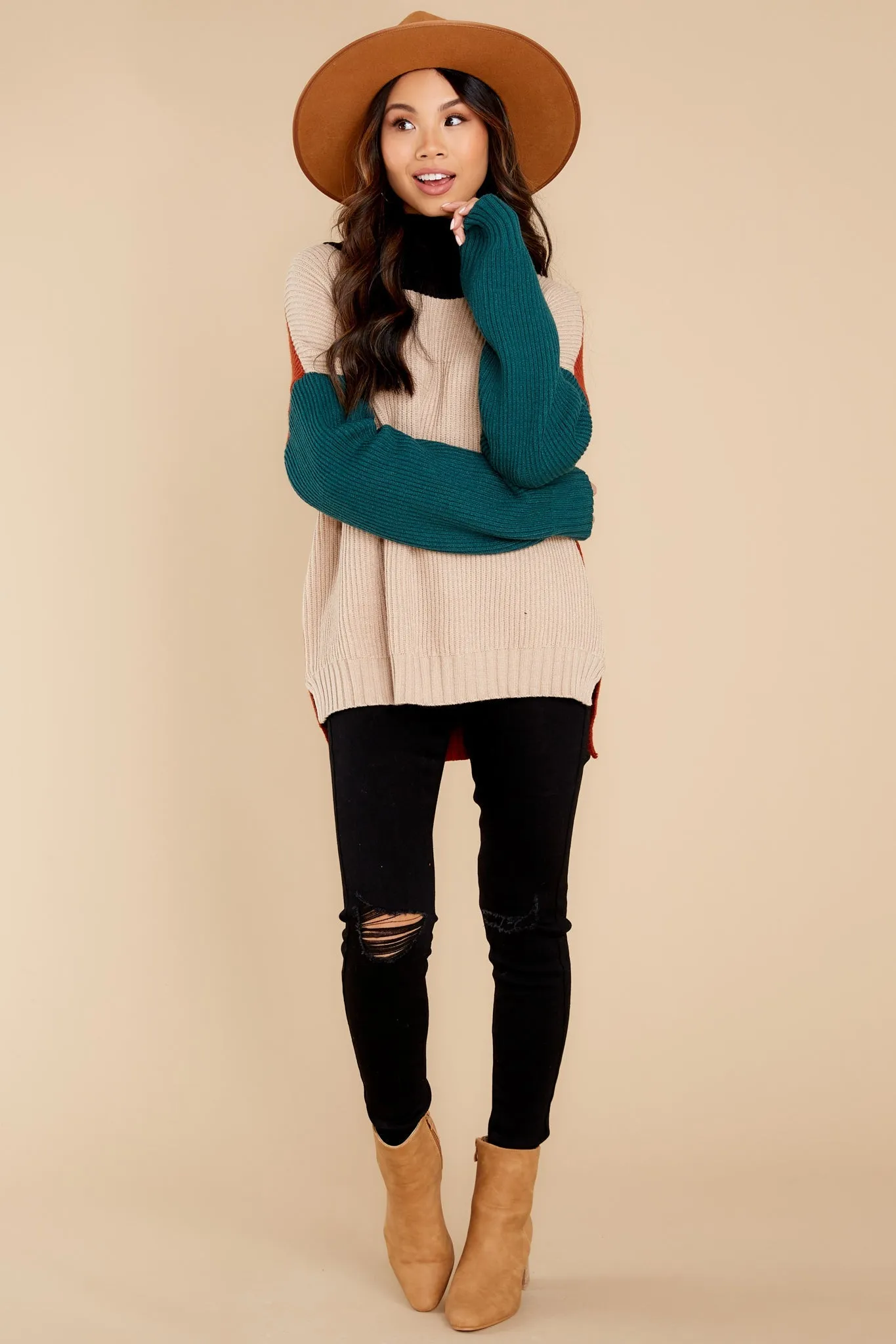 If The Groove Fits Light Taupe Sweater