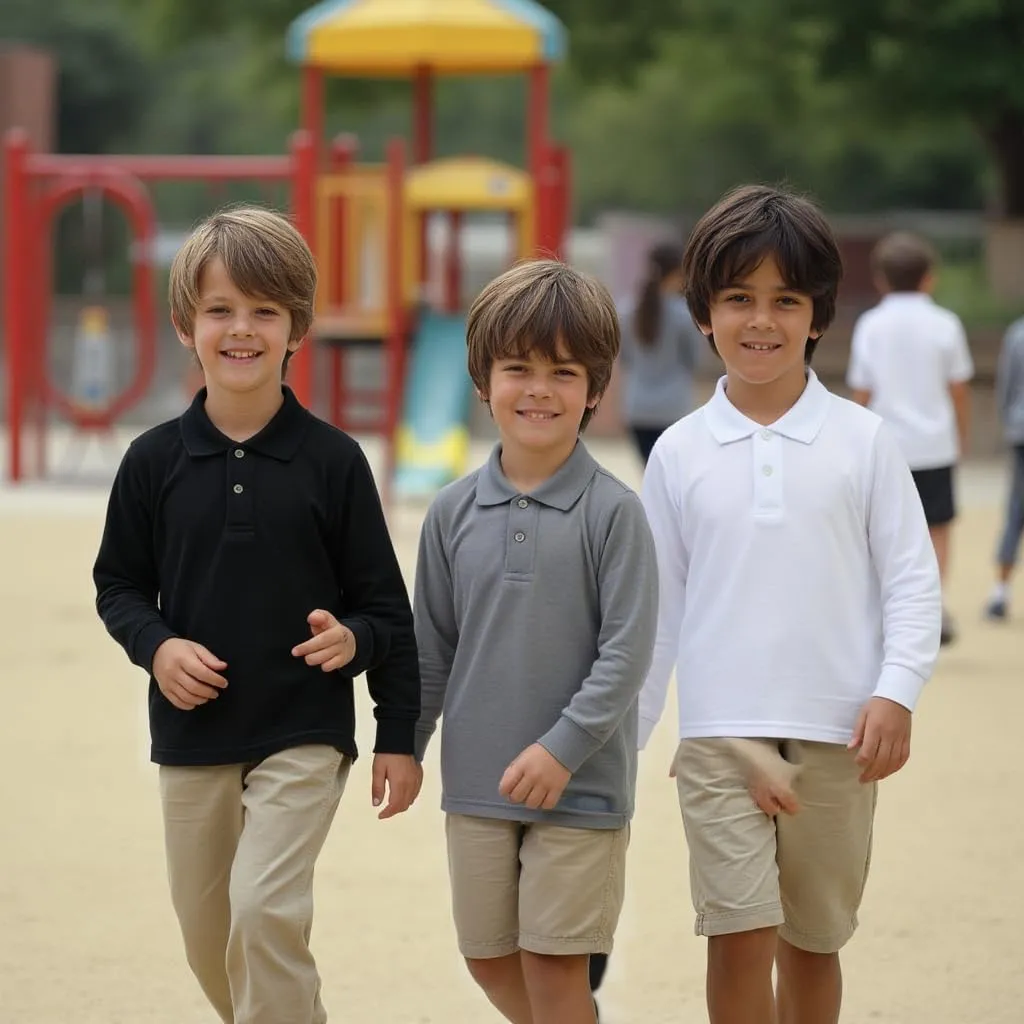 INGEAR Boys Long Sleeve Polo Shirt - School Uniforms/Golf/Casual Wear 2PK