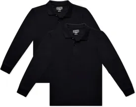 INGEAR Boys Long Sleeve Polo Shirt - School Uniforms/Golf/Casual Wear 2PK