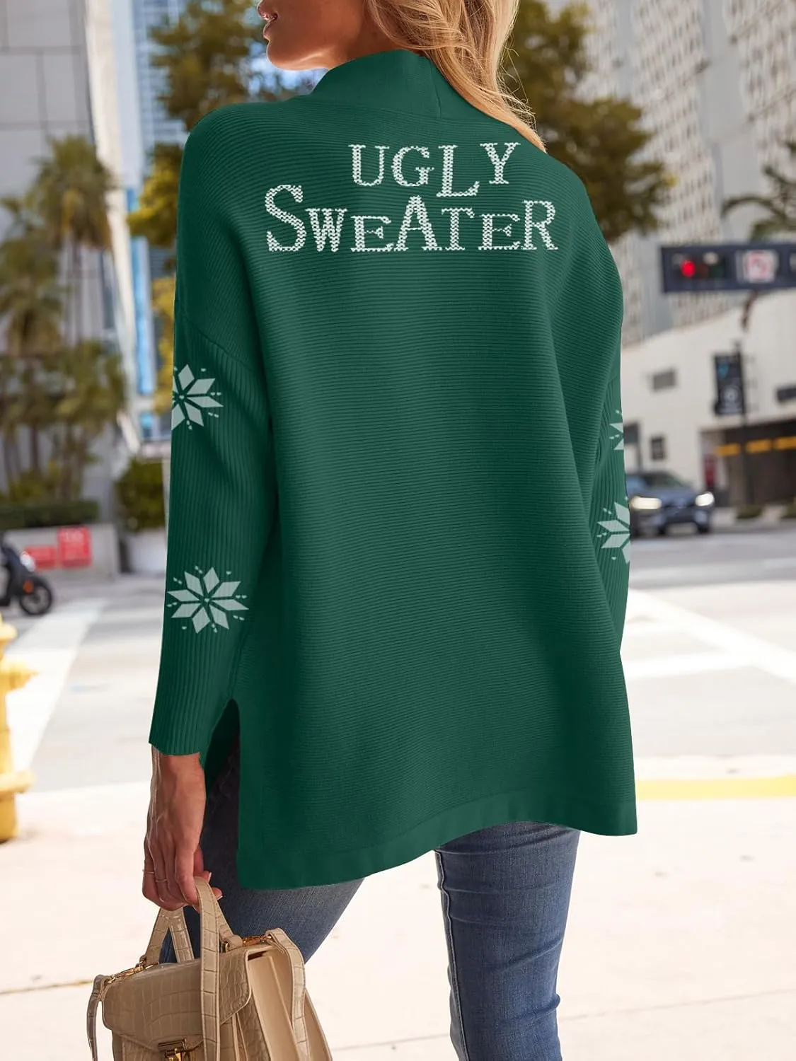 LILLUSORY Women's Mock Turtleneck Sweater Oversized Long Sleeve Casual Knit Pullover Tunic Tops Wear with Leggings