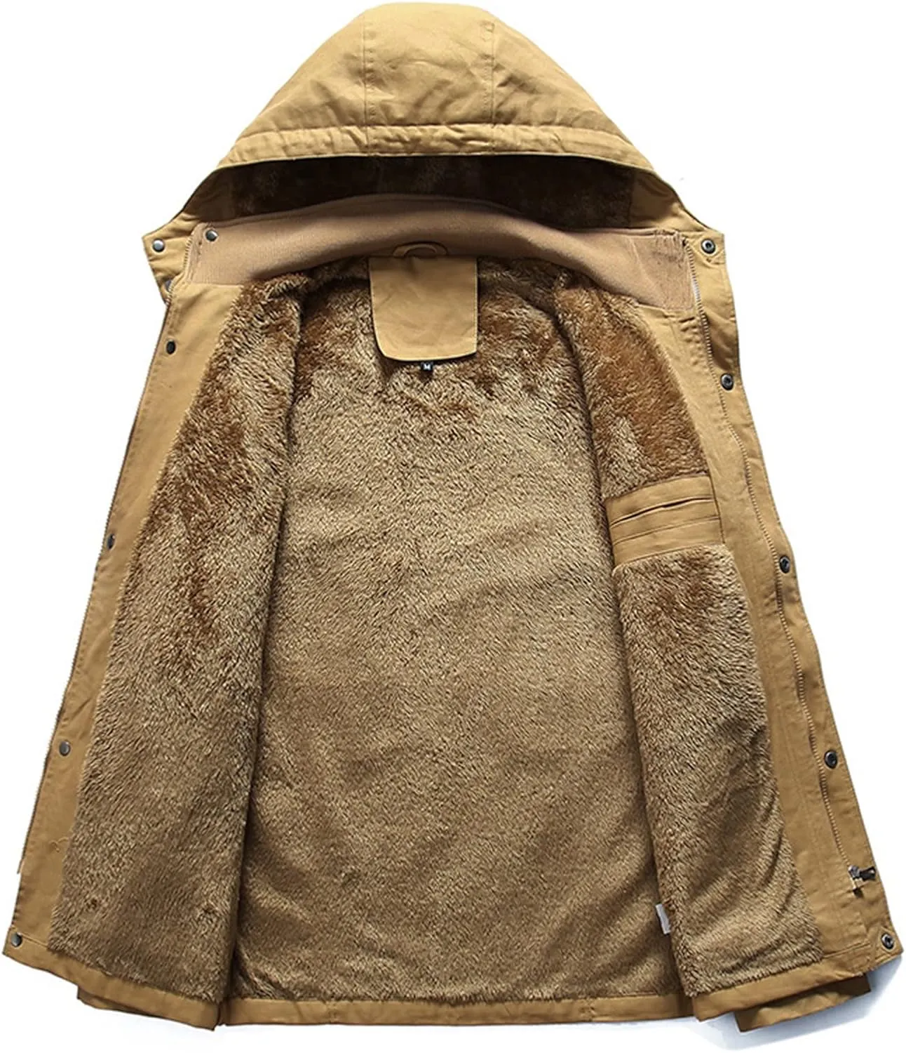 Men's Bomber Jacket with Hood Quilted Full Zip Winter Flight Work Padded Outerwear Heavyweight Warm Trucker Jackets