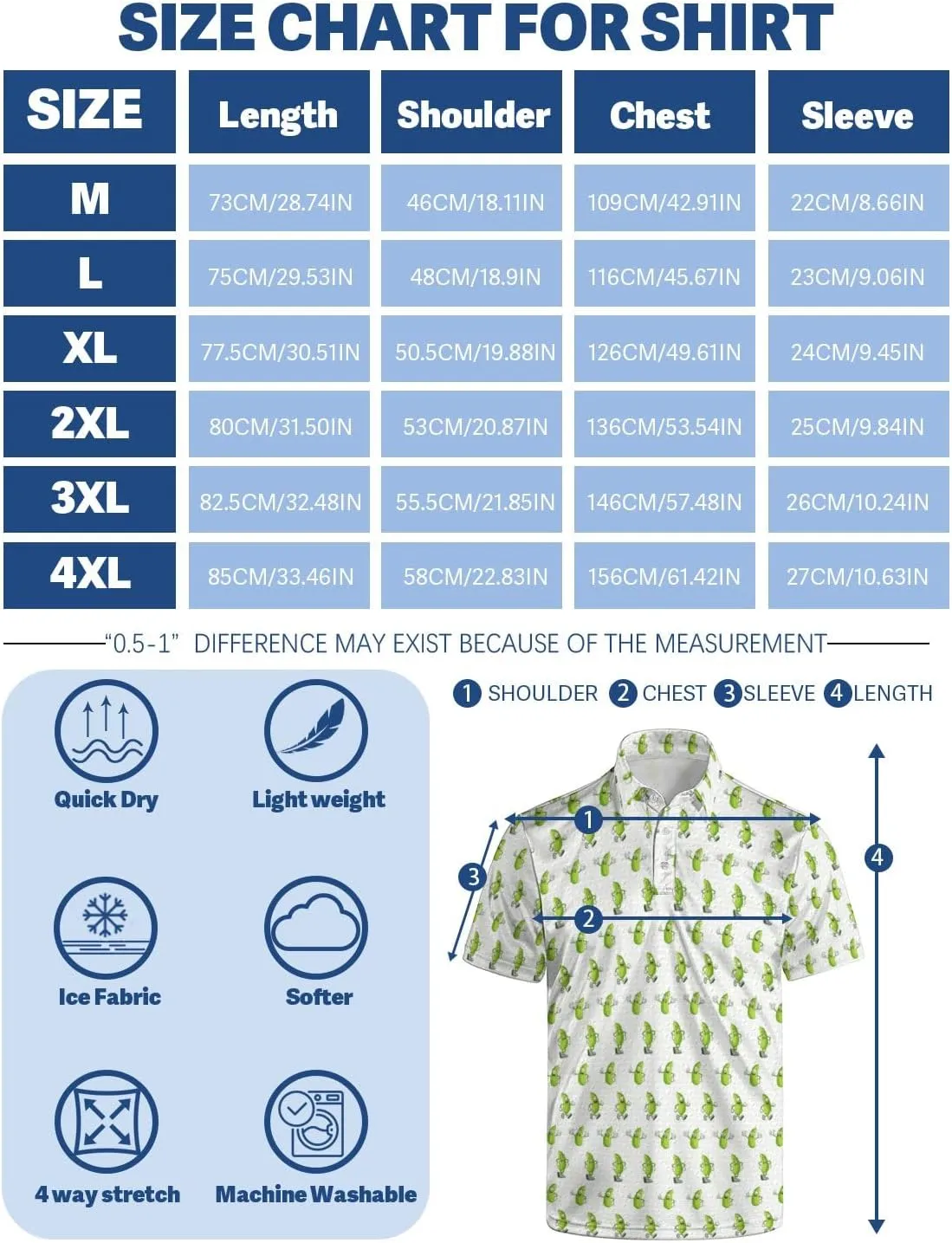 Men's Funny Polo Shirts Short Sleeve Golf Shirt for Men Quick-Dry Golf Polo Shirt Moisture Wicking Activewear Polos