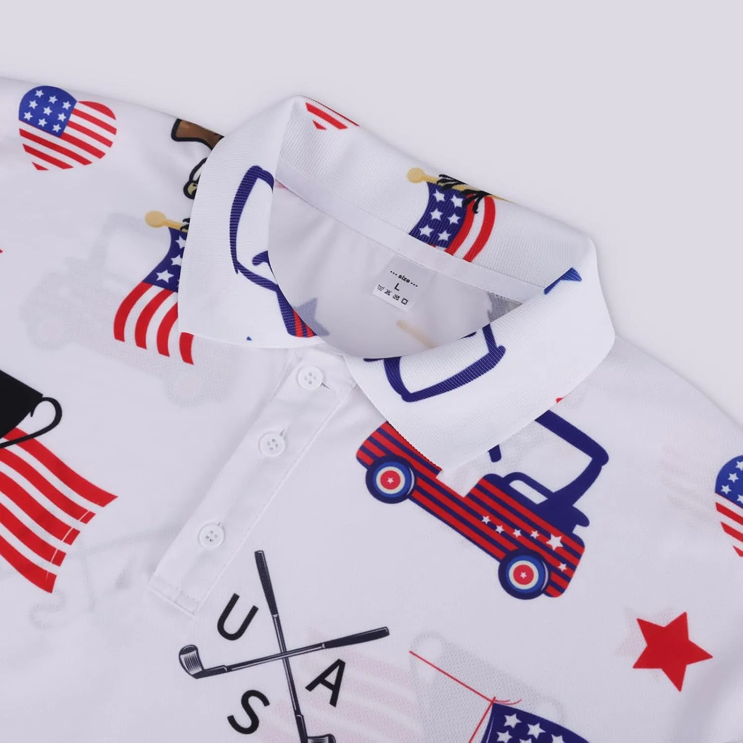 Men's Golf Polo Shirts Funny Short Sleeve Golf Shirts for Men Performance Moisture Wicking Quick Dry Athletic Casual Shirts