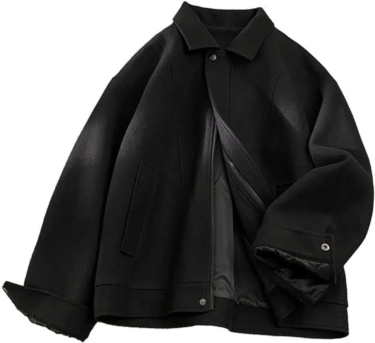Men's Jacket Short Casual Lapel Fall Winter Workwear Slim Fit Coat