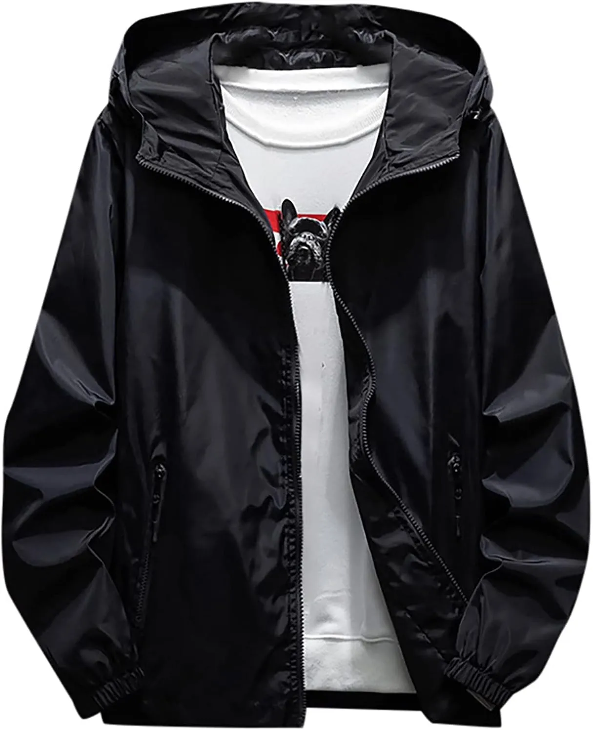 Men's Jackets Rain Windbreaker Lightweight Shell Raincoat With Hood For Golf Hiking Travel, M-7XL