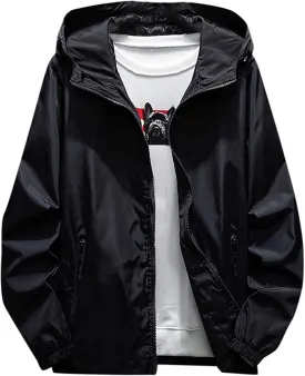 Men's Jackets Rain Windbreaker Lightweight Shell Raincoat With Hood For Golf Hiking Travel, M-7XL