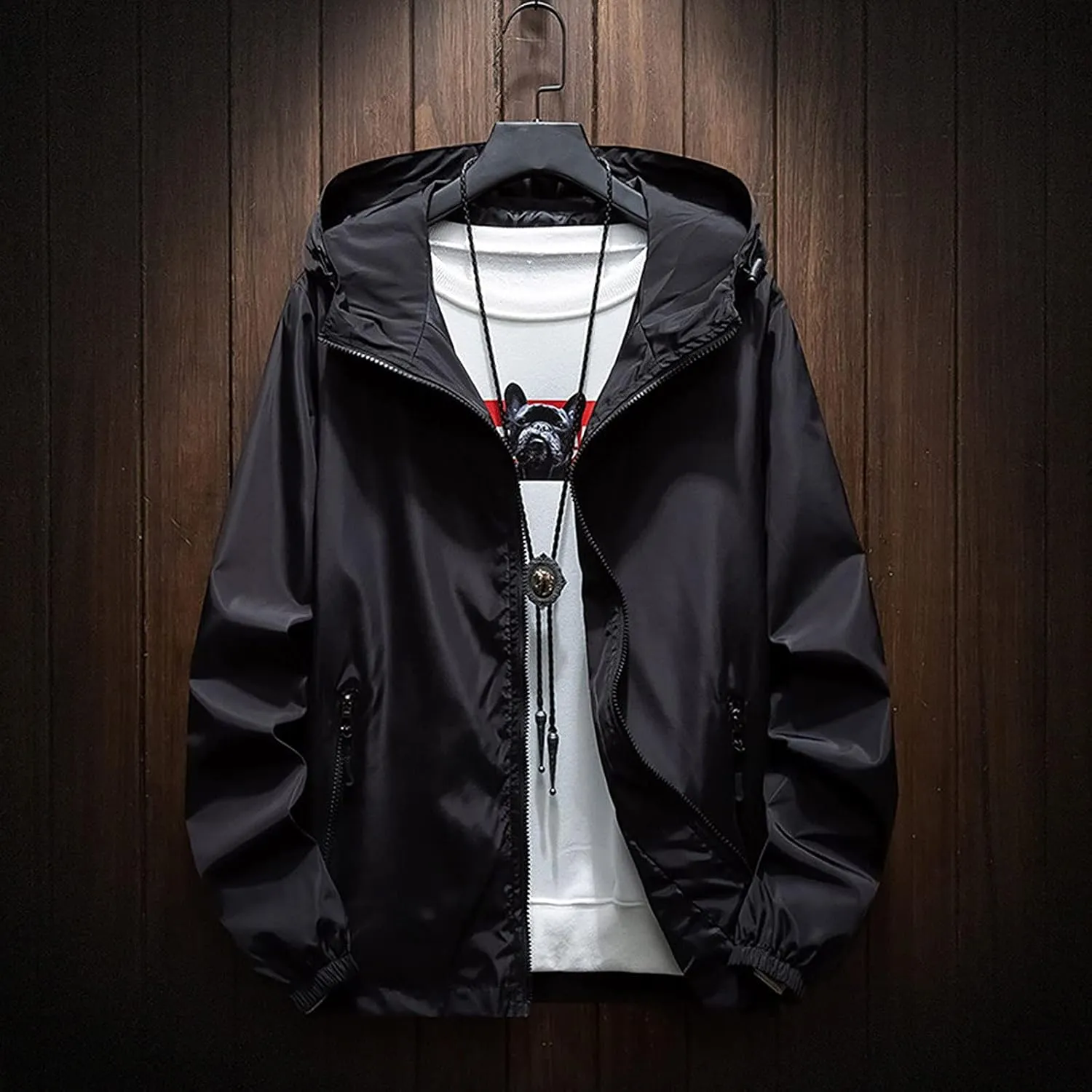 Men's Jackets Rain Windbreaker Lightweight Shell Raincoat With Hood For Golf Hiking Travel, M-7XL
