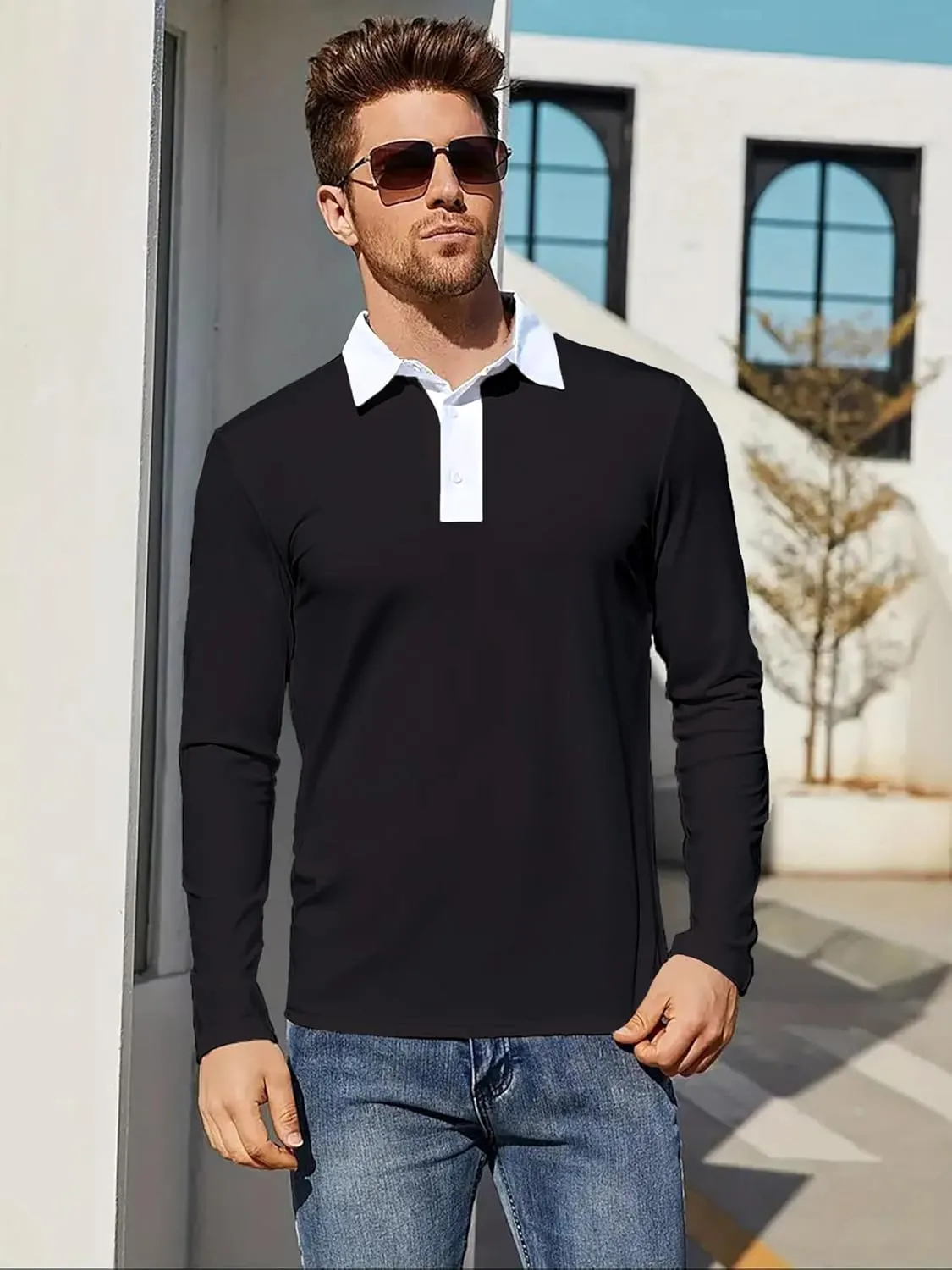 Men's Performance Golf Polo Shirt Moisture Wicking Quick Dry Short Sleeve Polo Shirts for Men Casual Activewear