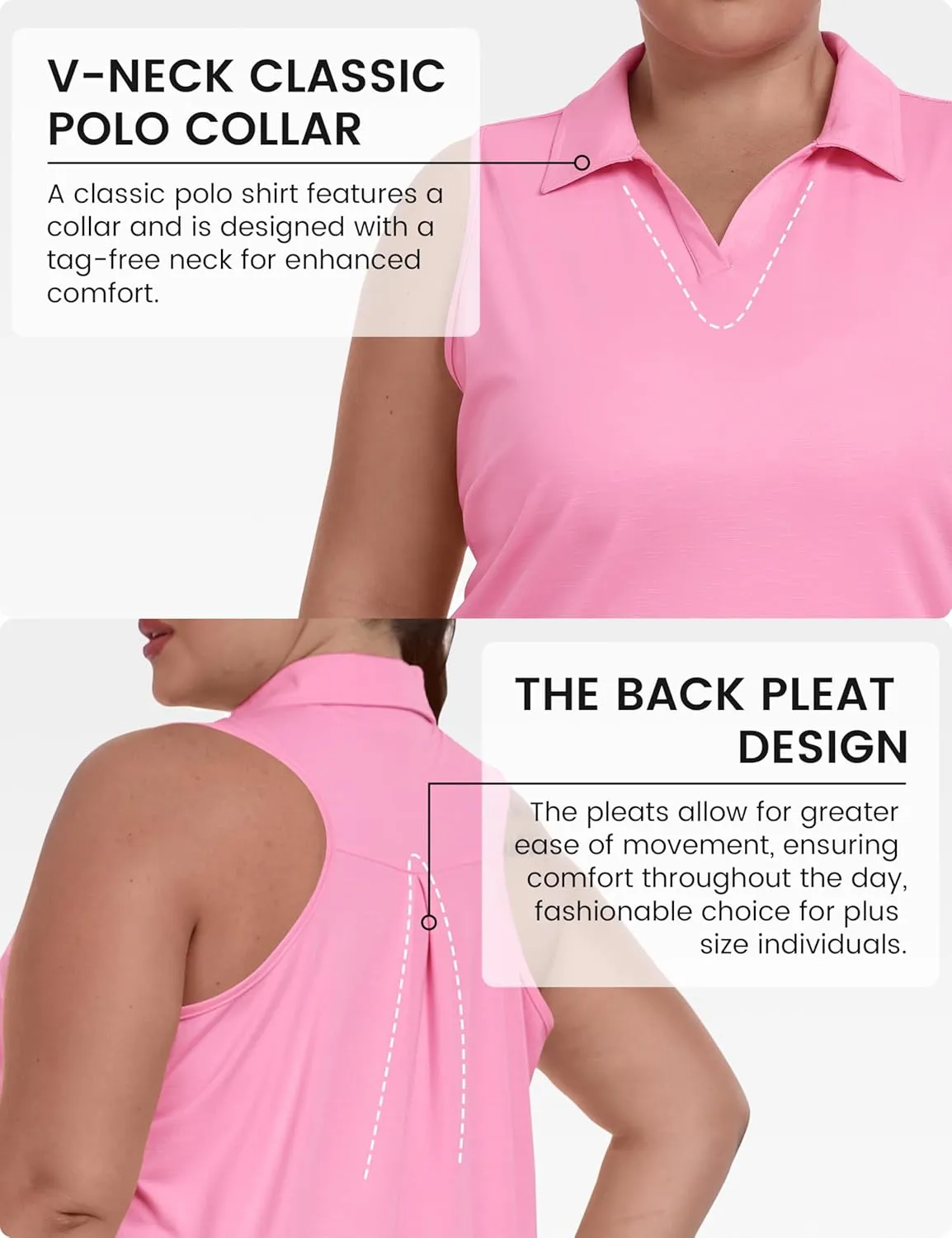 MoFiz Women's Plus Size Golf Polo Shirts Loose Fit Short Sleeve V-Neck Tennis Workouts Tops, XL-5XL