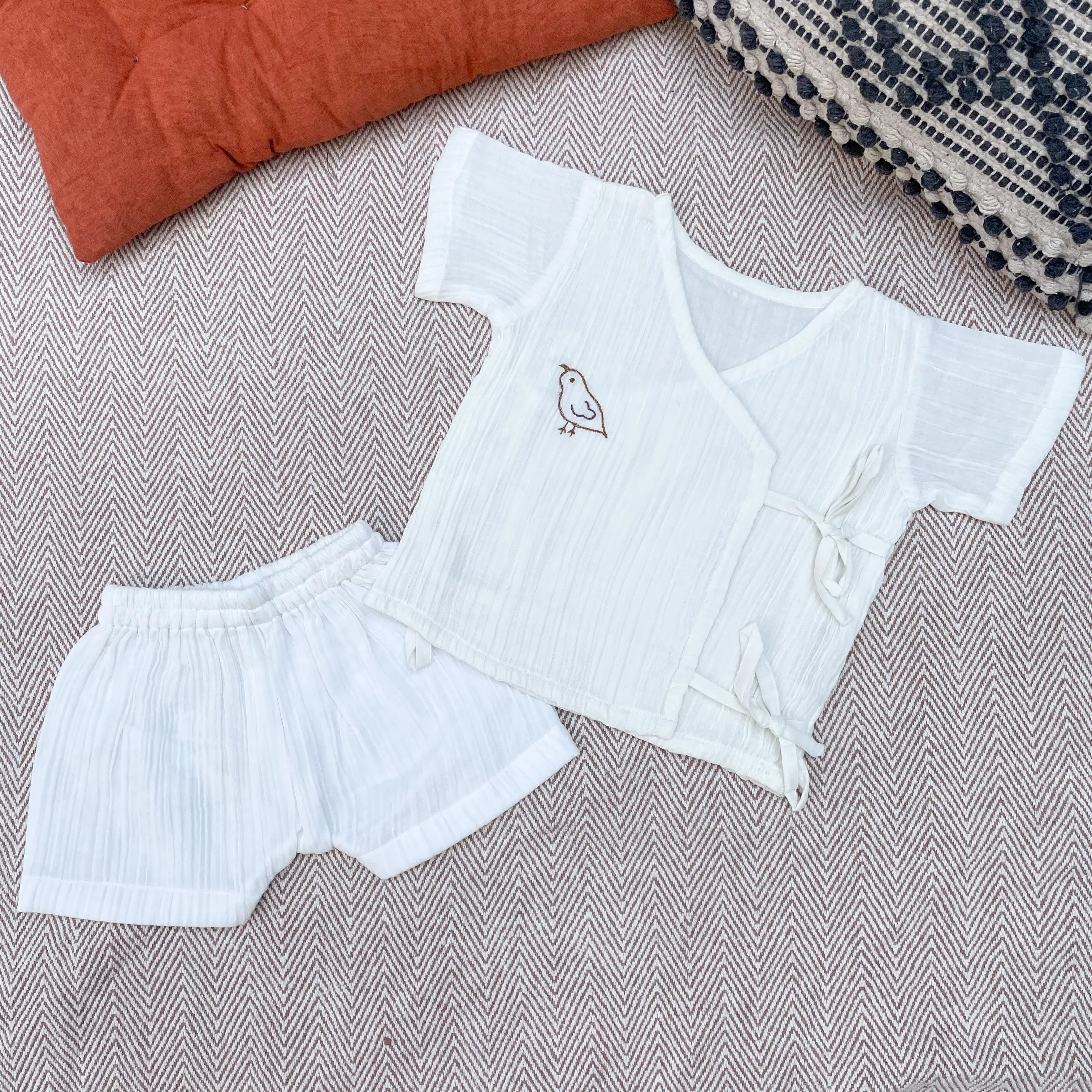 Muslin Jhabla Set - Bird