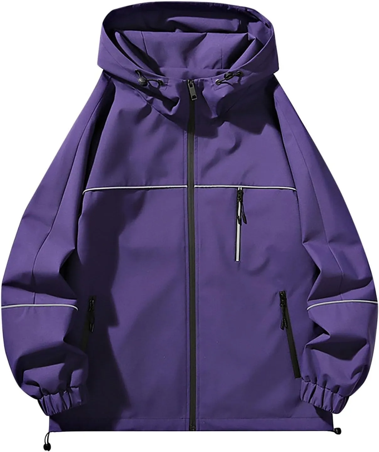 NATHGAM Women's Oversized Hooded Rain Jackets Loose Fit Waterproof Lightweight Rain Coats Outdoor Hiking Windbreaker Jackets