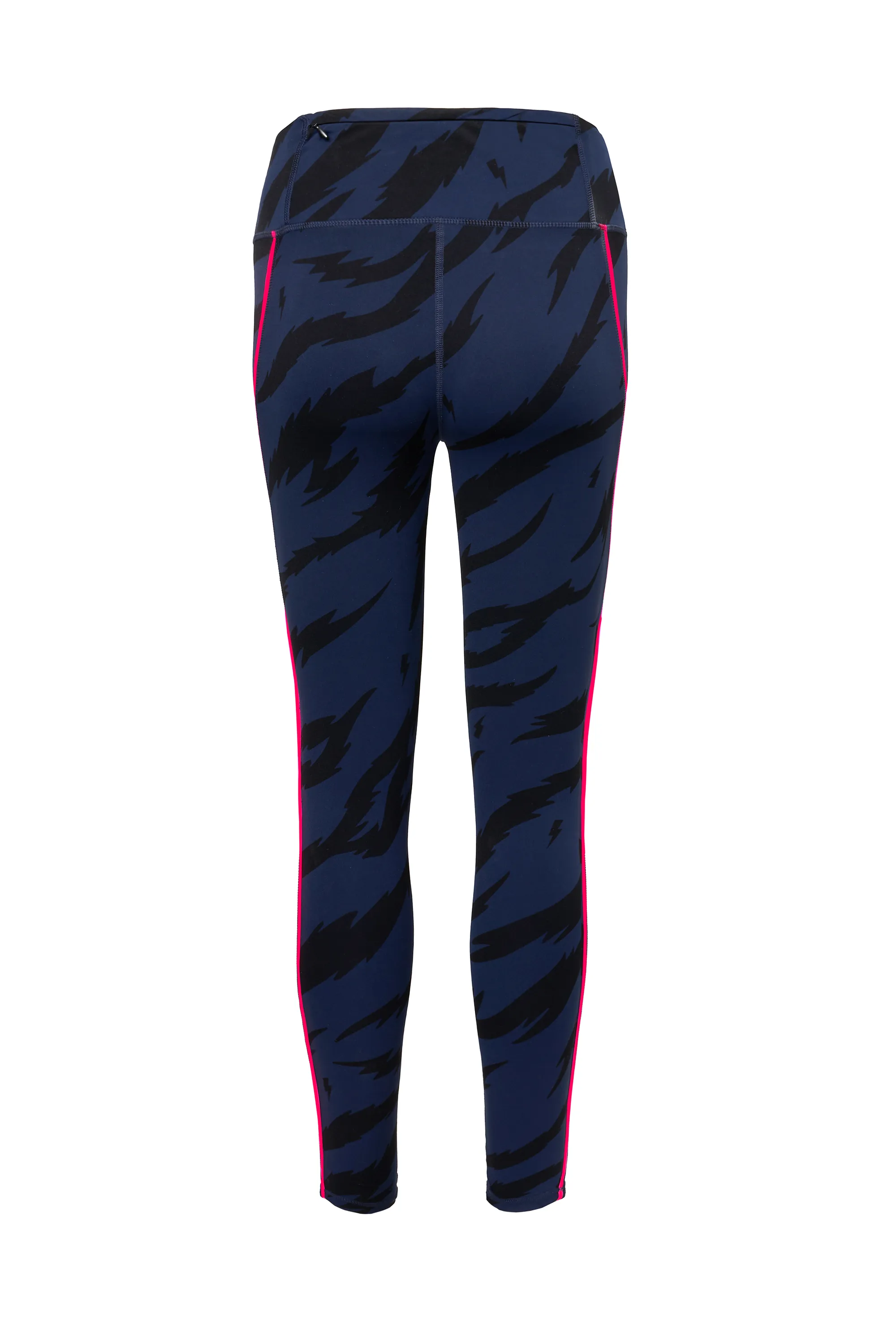 Navy with Black Graphic Tiger Print Full Length Active Leggings