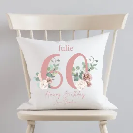Personalised Birthday Cushion, Birthday Age Cushion, Party Decor, Milestone Birthday Cushion, Milestone Birthday Gift, Age Gift, 18th Gift