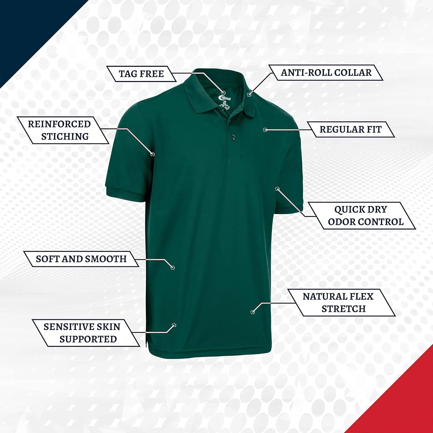 Premium Wear Boys High Moisture Wicking Polo T Shirts