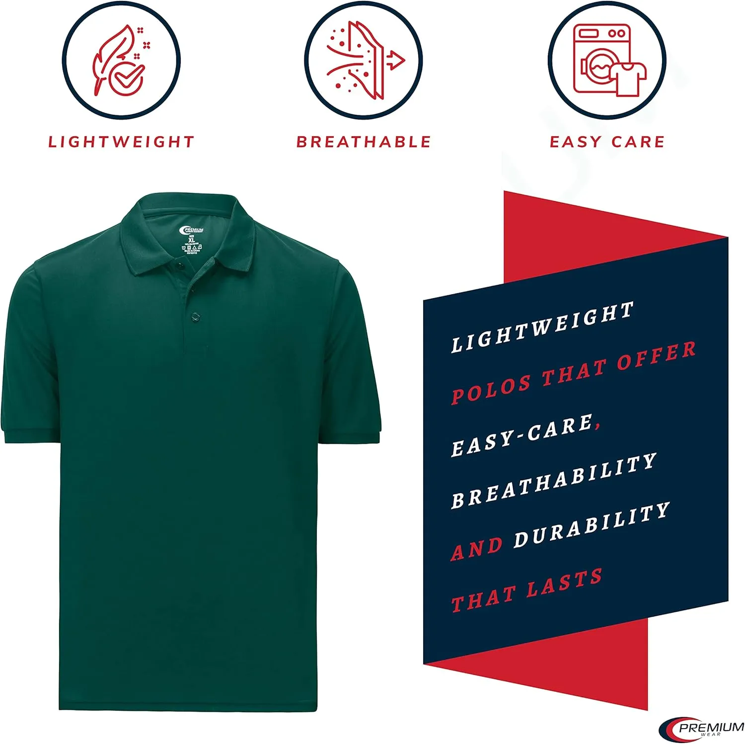 Premium Wear Boys High Moisture Wicking Polo T Shirts