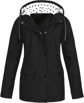 Raincoat for Women Waterproof with Hood Packable Long Trench Coats Windbreaker Travel Climbing Outdoor Jackets