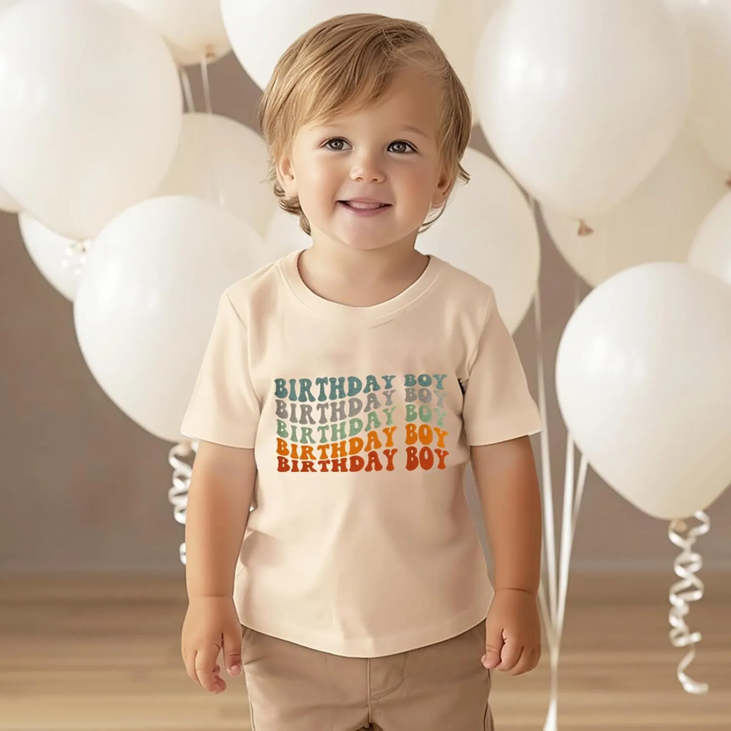 Ritatte Birthday Boy Shirt Toddler Boys Birthday Outfit 1st 2nd 3rd 4th 5th Gift Short Sleeve Party T-Shirt