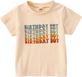 Ritatte Birthday Boy Shirt Toddler Boys Birthday Outfit 1st 2nd 3rd 4th 5th Gift Short Sleeve Party T-Shirt