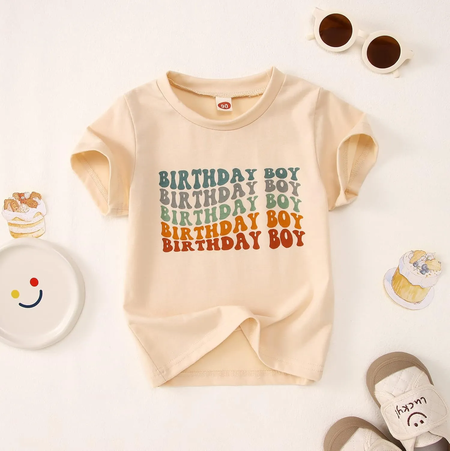 Ritatte Birthday Boy Shirt Toddler Boys Birthday Outfit 1st 2nd 3rd 4th 5th Gift Short Sleeve Party T-Shirt