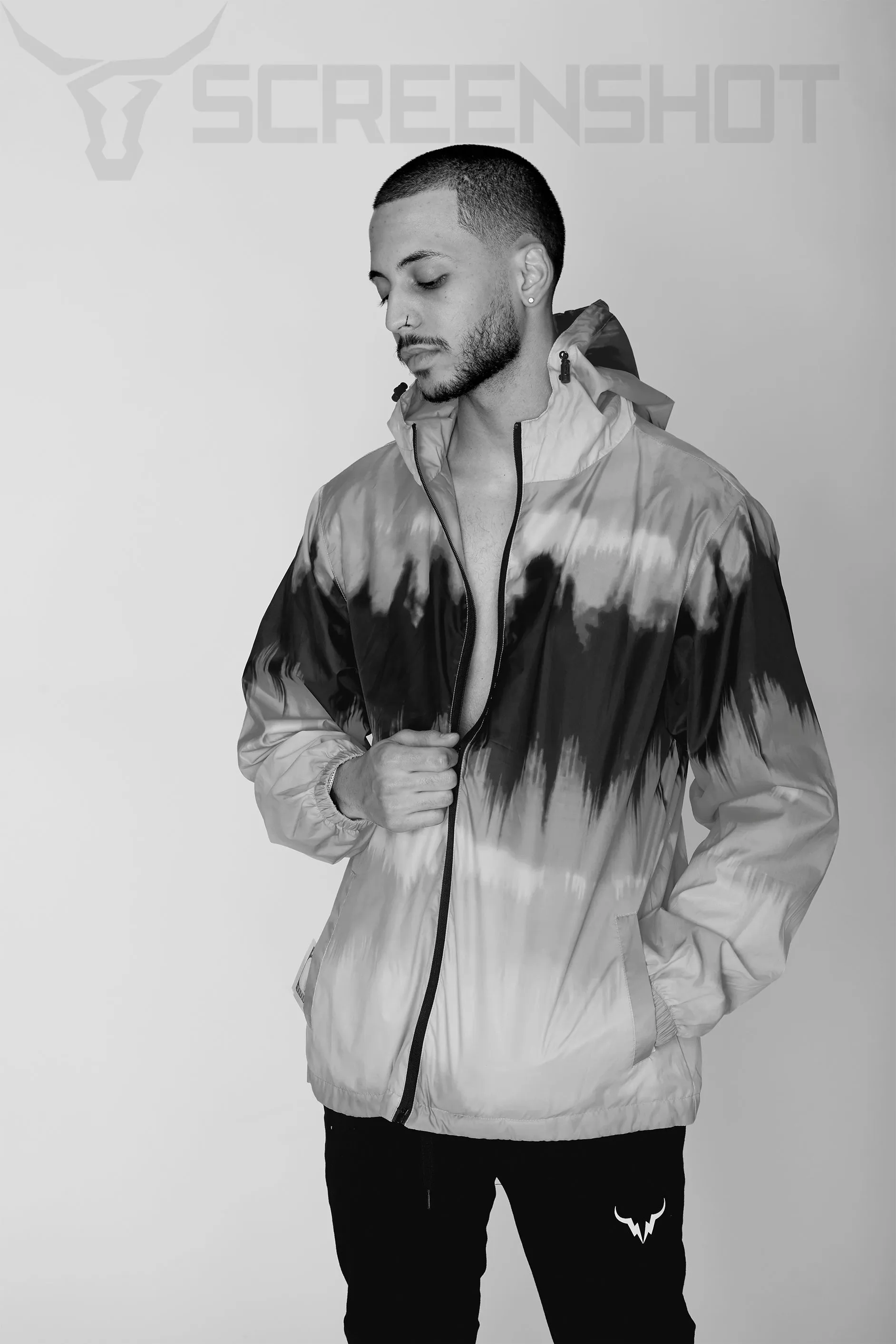 S51006-TIE DYE WINDBREAKER JACKET (GREY)
