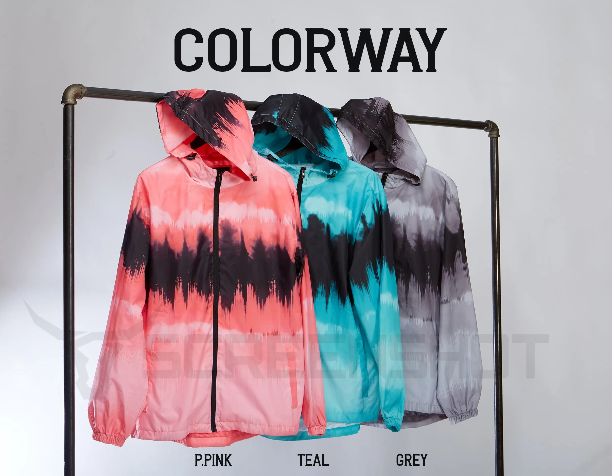 S51006-TIE DYE WINDBREAKER JACKET (GREY)